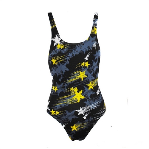 【speedo专柜正品】黑色星星连体泳衣【07403802】