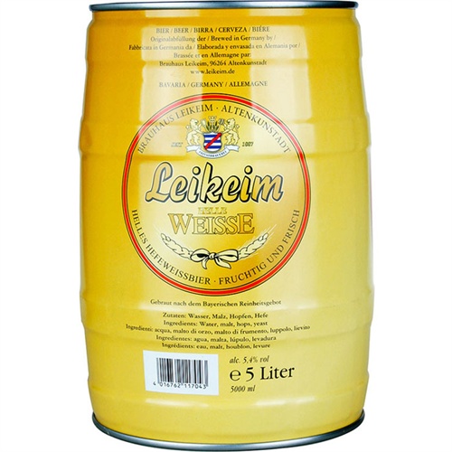 包邮 德国原装进口啤酒 莱凯姆窖藏全麦白啤酒 5l桶啤