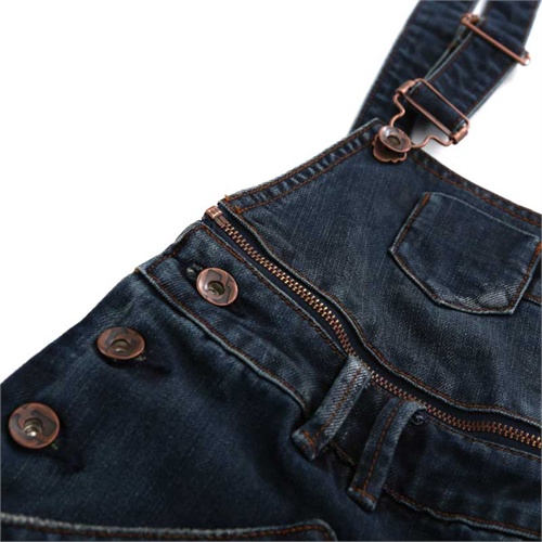 名媛坊 2012冬装 可拆卸背带裤 直通卷边牛仔裤 m24an705