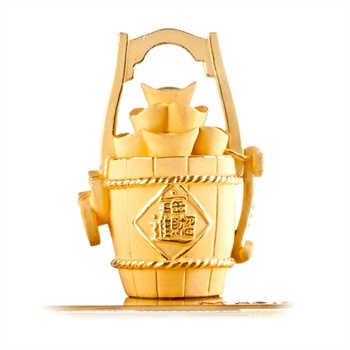 梦克拉 黄金足金铸金摆件一桶金