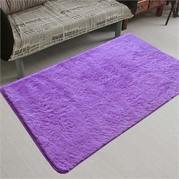 美瑄防滑地毯客厅卧室茶几丝毛可水洗地垫80*120cm_紫色