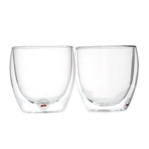 bodum双层茶杯266ml 2只装4558-10 杯子水杯茶杯玻璃杯_白色,266ml