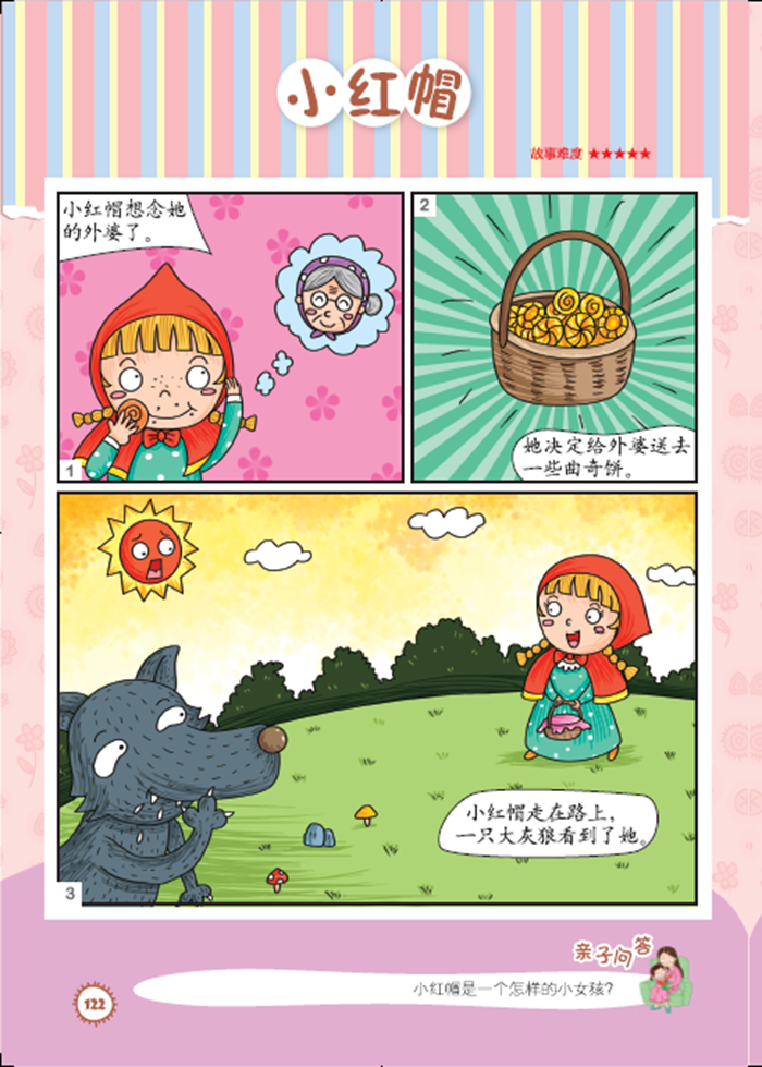 和四十大盗》等描述出来,将家长读经典童话变成孩子看漫画讲童话故事